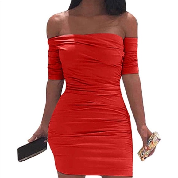 Short Sleeve Sexy Bodycon Ruched Mini - Picture 3 of 3